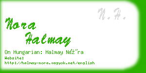 nora halmay business card